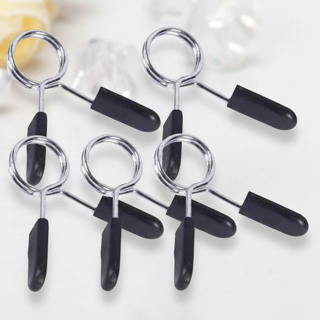5Pcs 27mm Dumbbell Barbell Clamps Spring Clip Collars for Powerlifting Cross Fit Weightlifting Gym