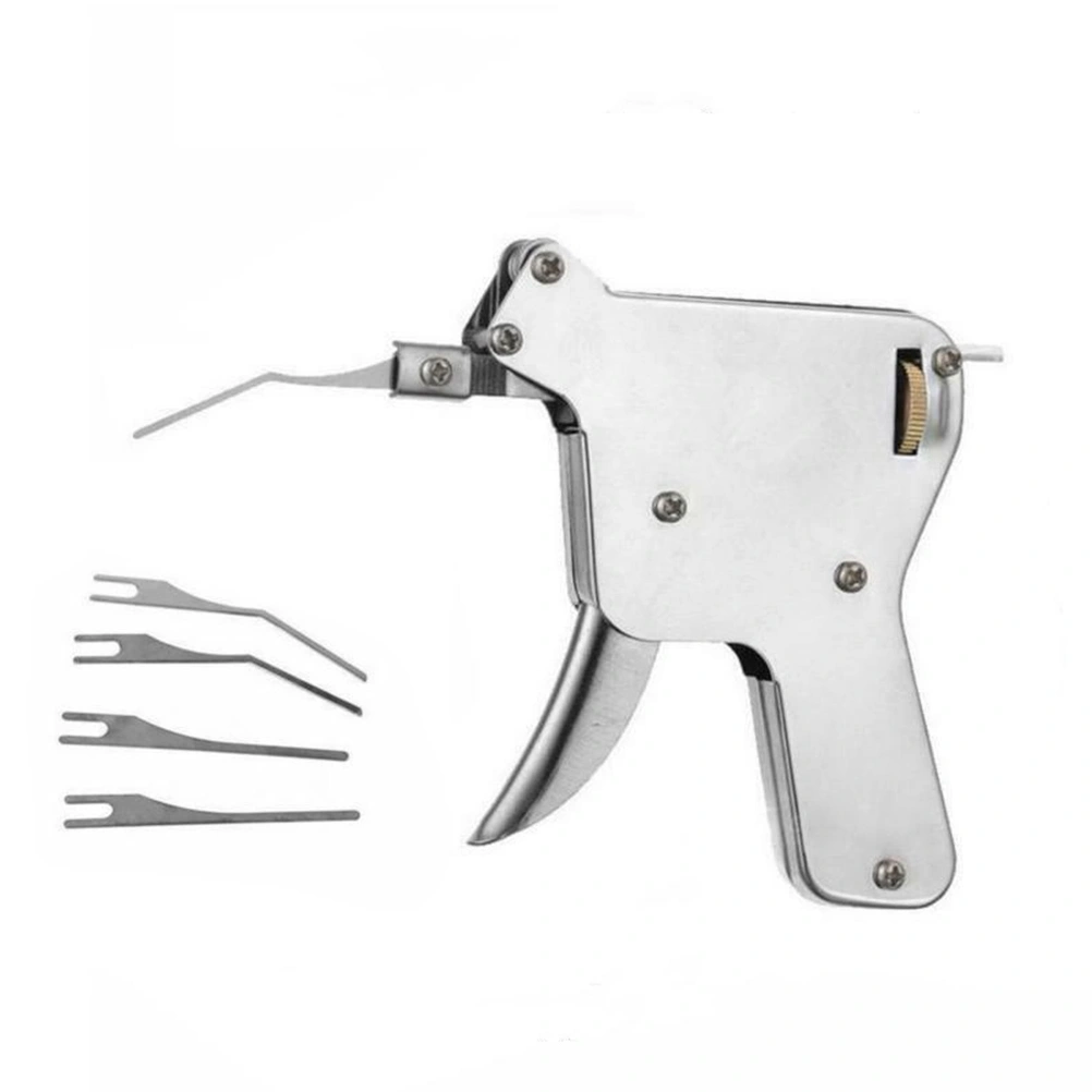 Padlock Repair Tool Set Unlocking Tool Door Opener Strong Lock Pick Repair Kit Bumps Key Tool Broken Key Remove Auto Extractor (Silver)