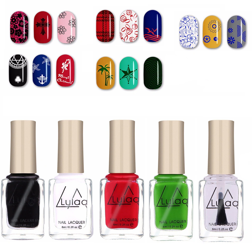 5pcs Nail Polish Nail Stamping Polish Nail Art Long-lasting Nail Varnish DIY Printing Polish
