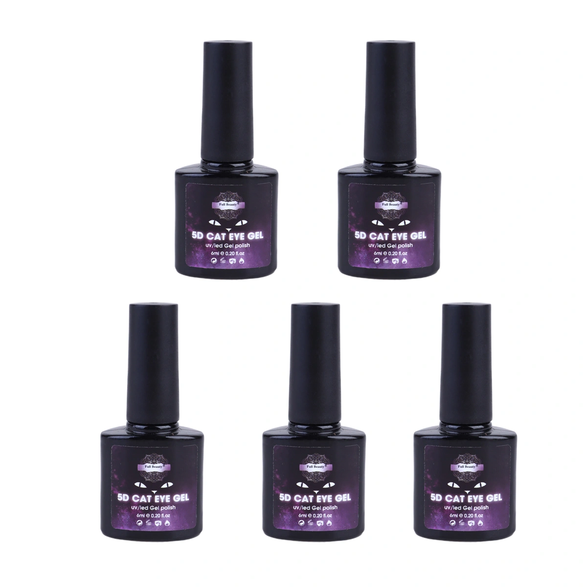 5PCS Manicure Accessories Starry Sky Cat Eye Nail Polish Gel 5D Cat Eye Nail Polish Gel Nail Art Polish Gel for Women Lady Decor