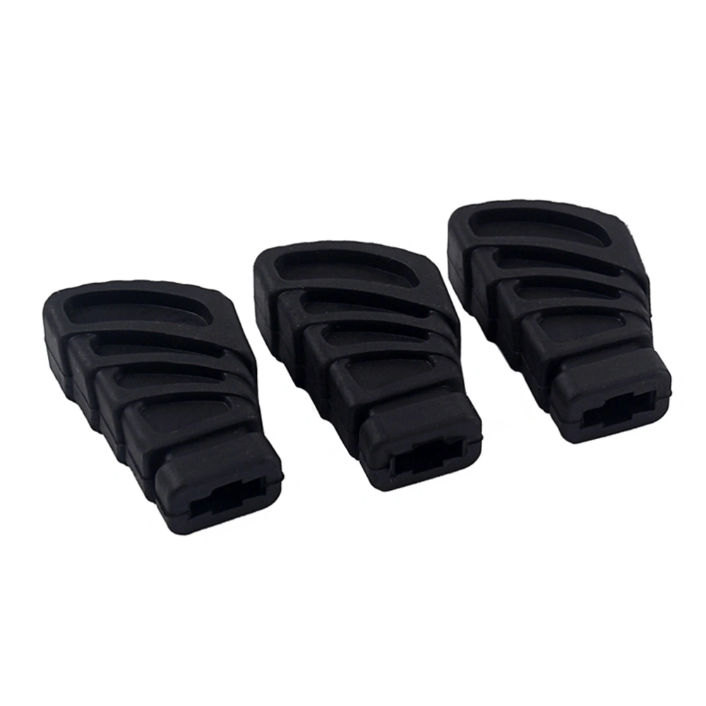 3pcs Drum Rubber Feet for Drum Cymbal Stand Rack Bracket Percussion Parts L Size WC10 (Black)