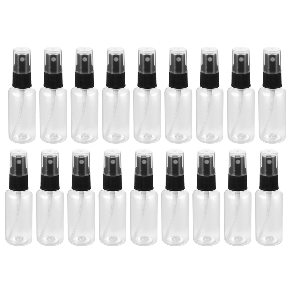 18 Pcs 30ml Liquid Bottles Portable Travel Bottles Empty Clear Plastic Fine Mist Spray Bottles (Random Color Spray Nozzle)