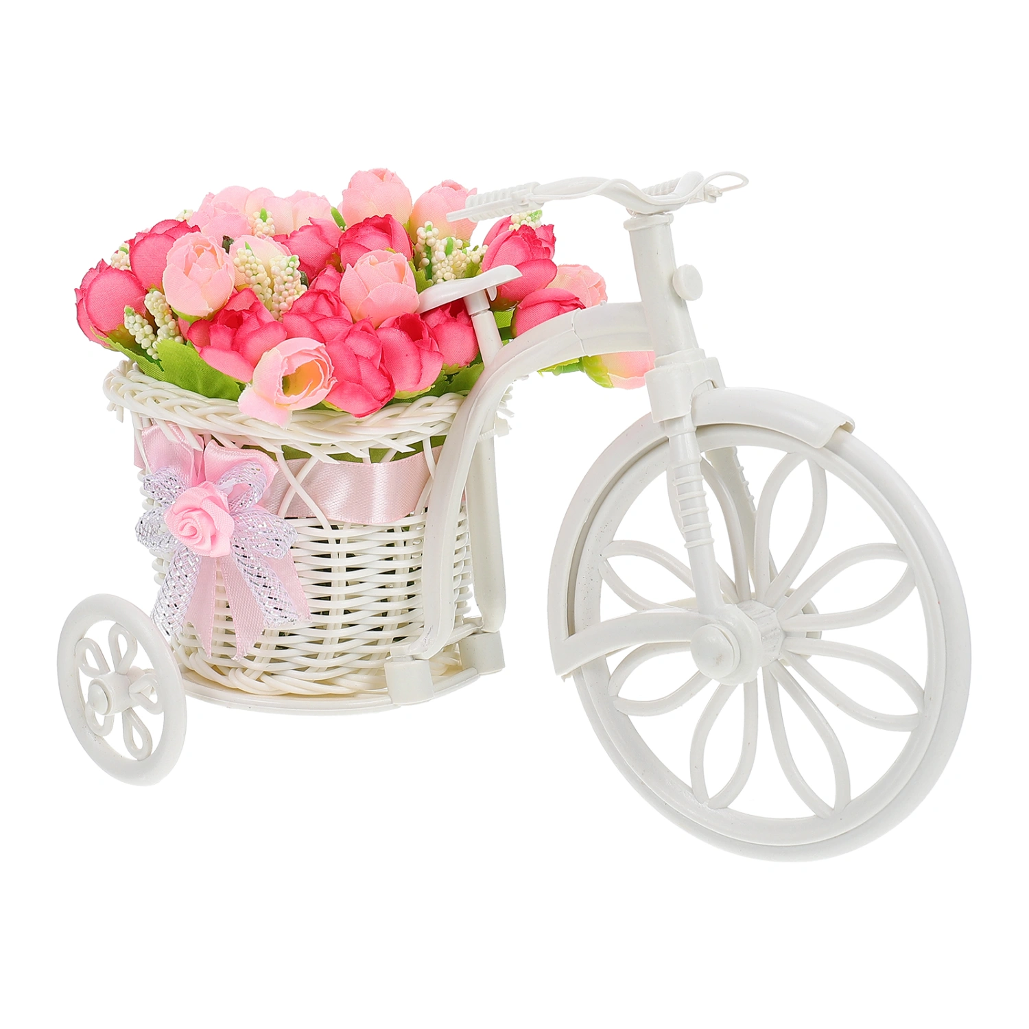 1Pc Bike Shaped Artificial Flower Holder Plant Storage Rack Desktop Ornament for Home