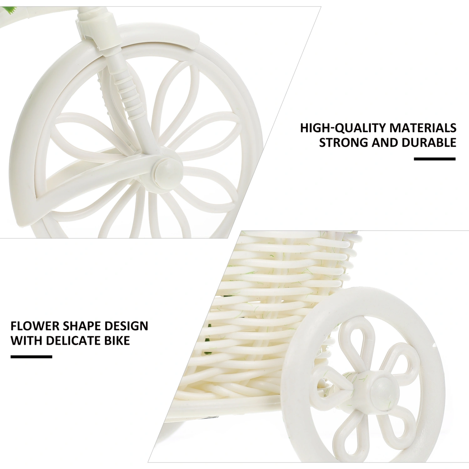 1Pc Bike Shaped Artificial Flower Holder Plant Storage Rack Desktop Ornament for Home