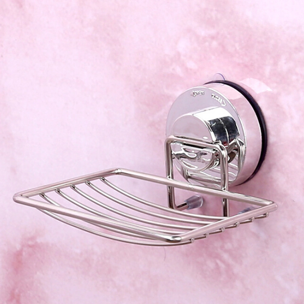 Suction Cup Wall Mounted Soap Dish Stainless Steel Soap Basket Sucker Shower Soap Holder Bathroom Accessories