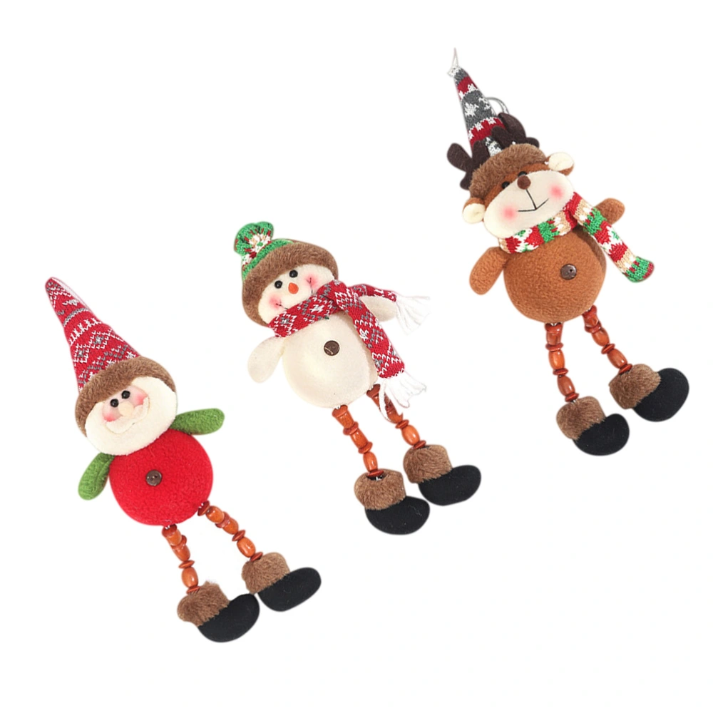 3pcs Christmas Theme Decorations Luminous Dolls Ornament (Without Battery)