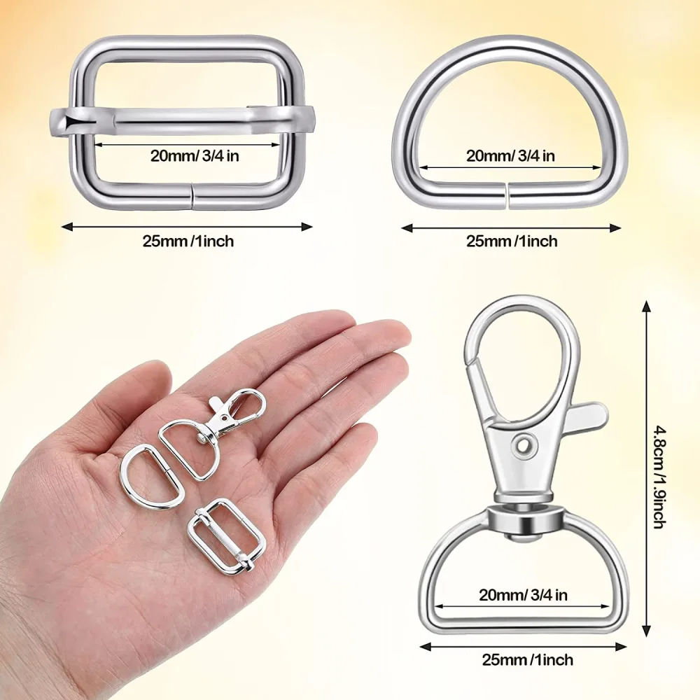 1 Set of Rotatable Buckle D Rings Multi-function D Rings Rotating Backpack Purse Accessories