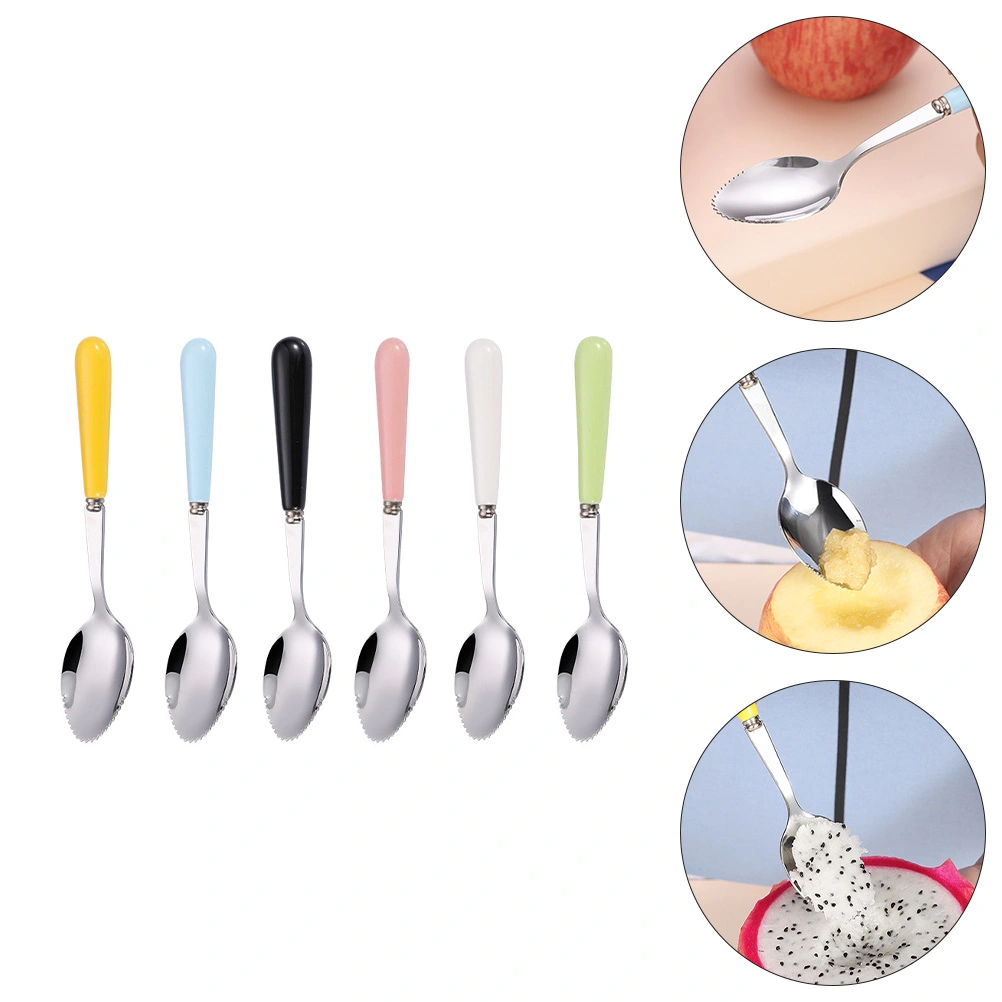 6 Pcs Multipurpose Fruit Spoons Wear-resistant Feeding Spoons Feeding Spoons