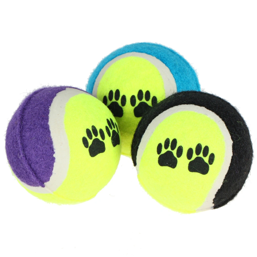 3PCS Pet Dog Chew Toys Tennis Balls Funny Pet Cat Kitten Toy Balls