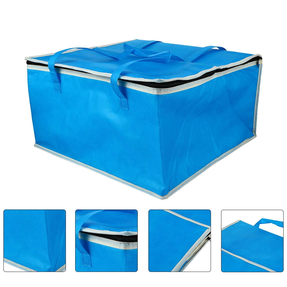 1Pc Insulated Picnic Bag Portable Cooler Bag Heat Preservation Picnic Bag (Blue)
