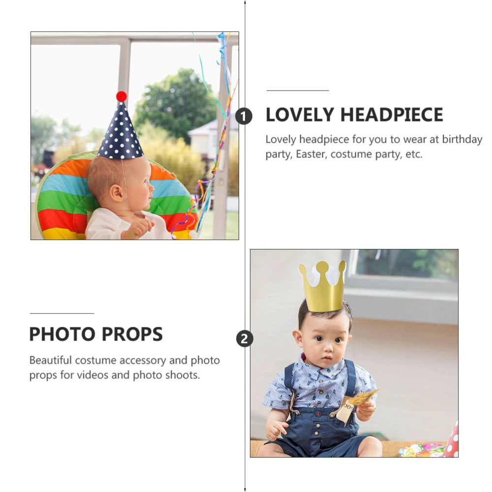 1 Set DIY Birthday Party Hats with Lovely Pom Poms Adorable Birthday Party Caps