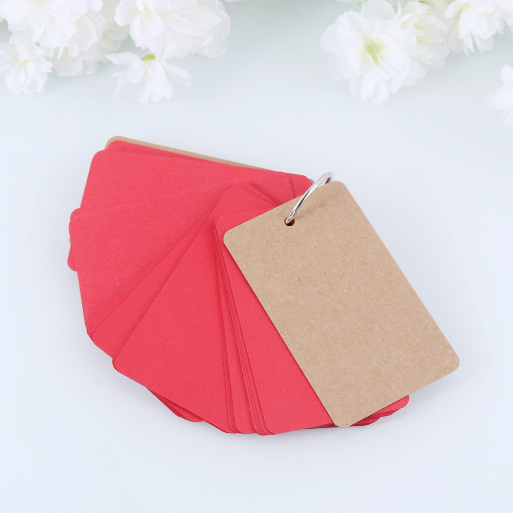 3pcs Blank Paper Pads Portable Ring Buckle Notes Pads Binder Memo Pads Stationery Supplies for Home School Red