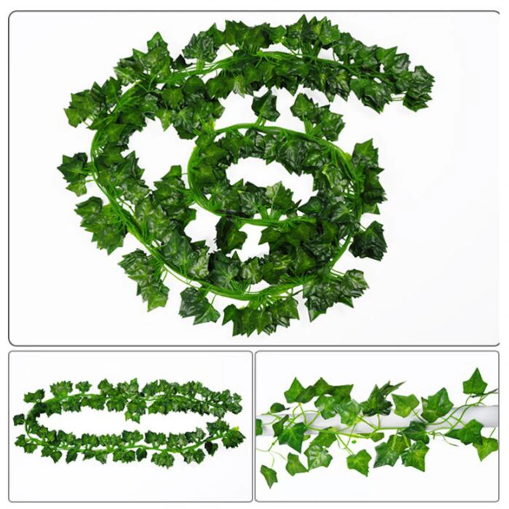 12pcs Artificial Wall Hanging Ivy Vine Foliage Leaf Garland Plants Decor Flowers Home Decor - Boston Ivy Leaf