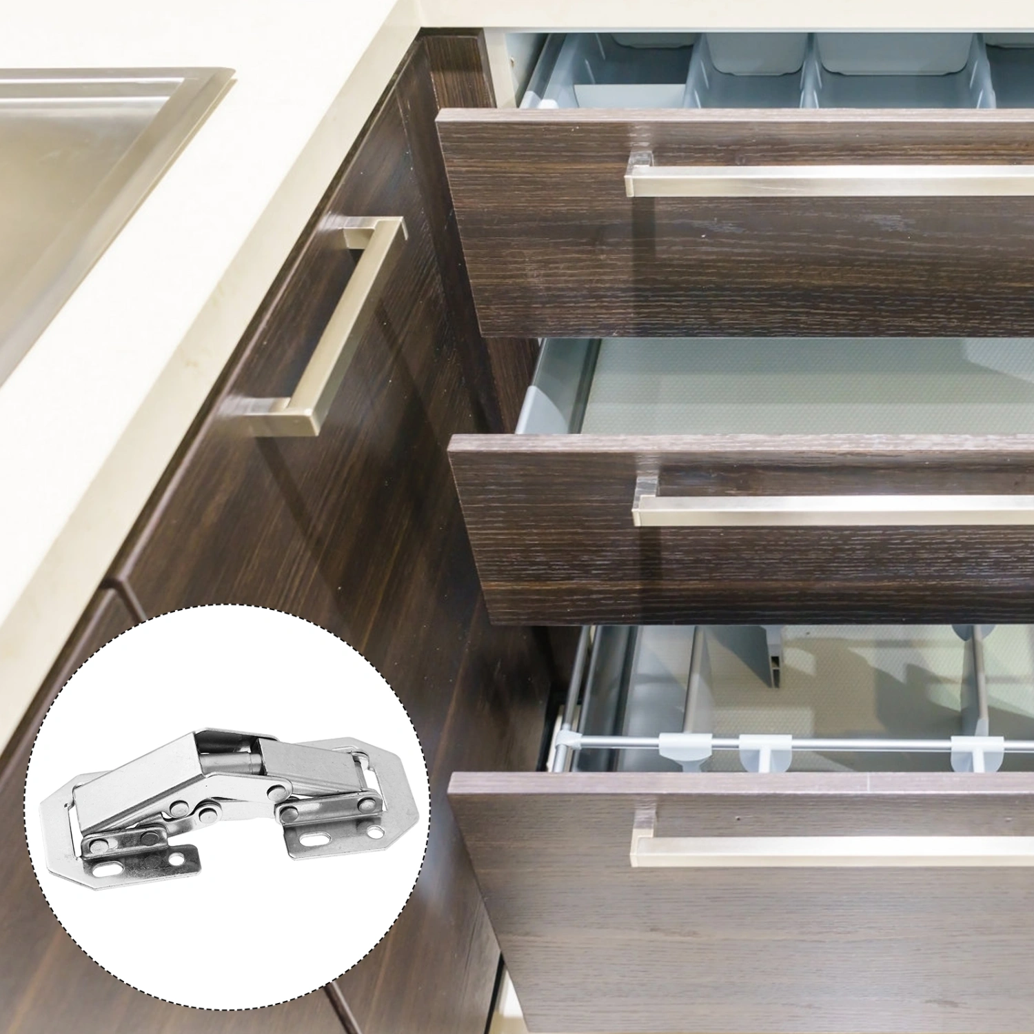 6Pcs Hydraulic Door Hinges Open Installation Hinges Door Damping Hinges