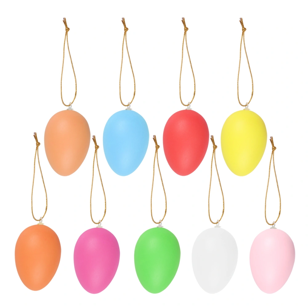 36pcs Colorful Easter Egg Hanging Simulate Plastic Egg Pendant DIY Hanging Egg Party Supplies Layout Props for Easter Party Decorations with Lanyard(Random Color)