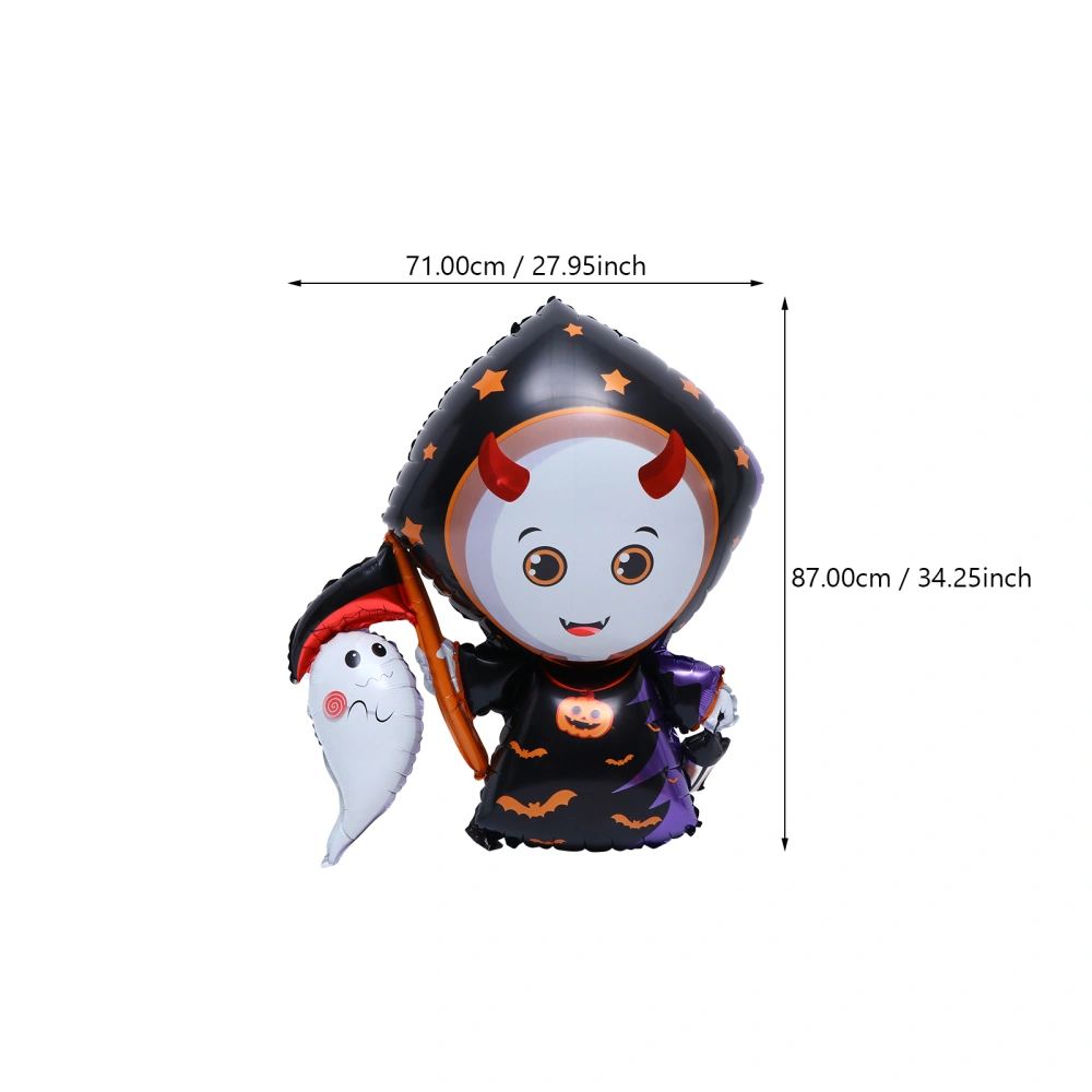 6pcs Halloween Witch Balloons Decorative Aluminum Film Balloons (Assorted Color)