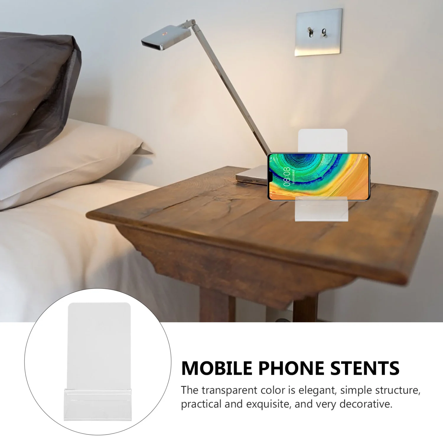4pcs Acrylic Cell Phone Stand Transparent Display Holder Shopwindow Display Rack