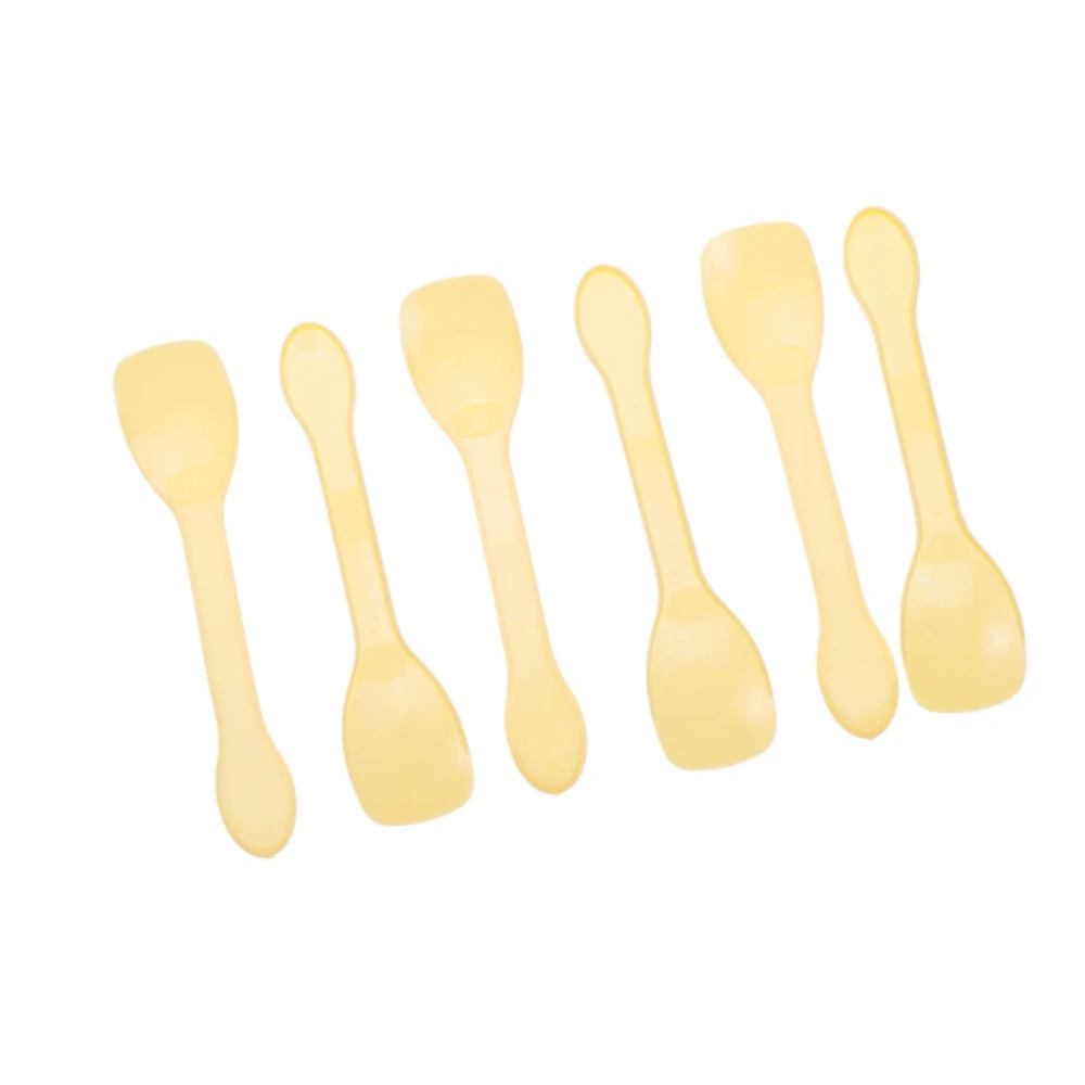 100 PCS Mini Transparent Plastic Spoons Disposable Flatware Spoons for Jelly Ice Cream Dessert Appetizer (Yellow and Orange Random)