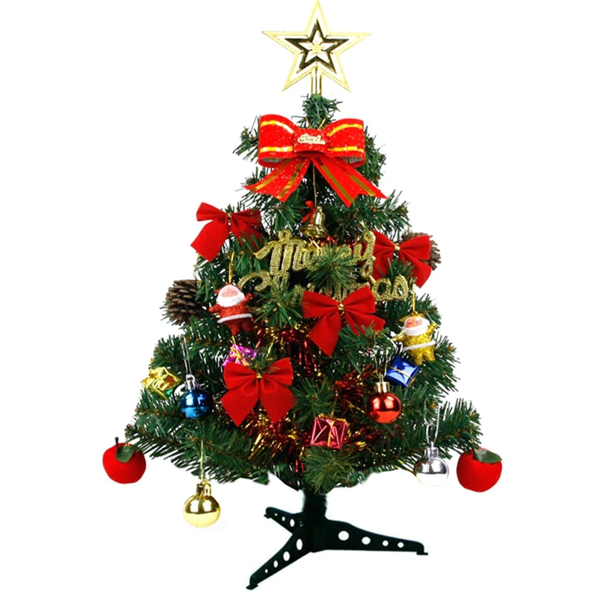 45cm DIY Tabletop Christmas Tree Artificial Christmas Tree Desktop Ornament Home Party Holiday Decoration