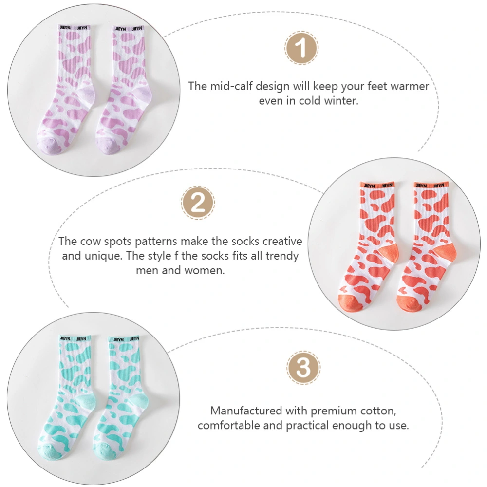 5Pairs Fashionable Cotton Socks Mid-calf Length Socks Street Fashion Socks