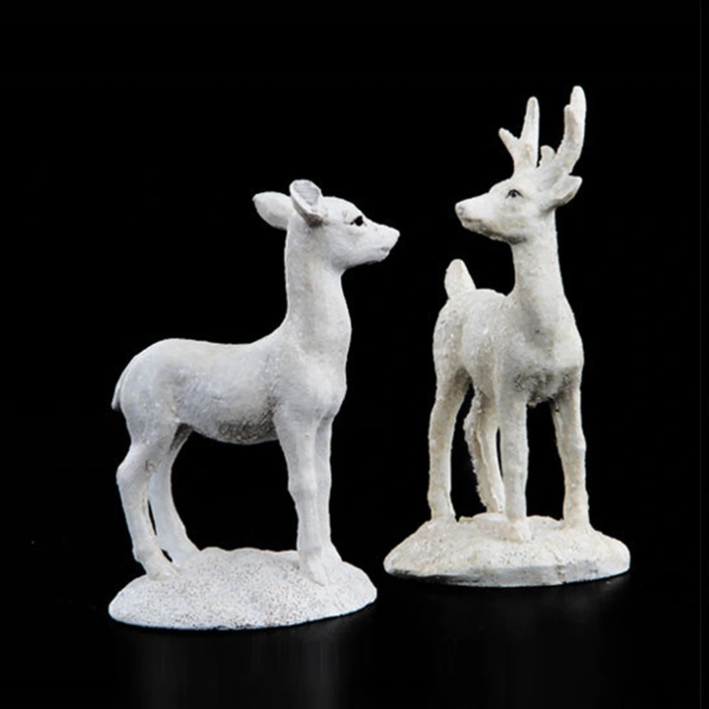 2pcs Lovely Adorable Car Decoration Creative Deer Shaped Animal Car Interior Display Ornaments (Bucks + Doe)