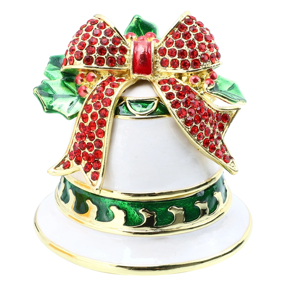 Adorable Christmas Bell Jewelry Box Alloy Christmas Craft Gift Xmas Storage Box