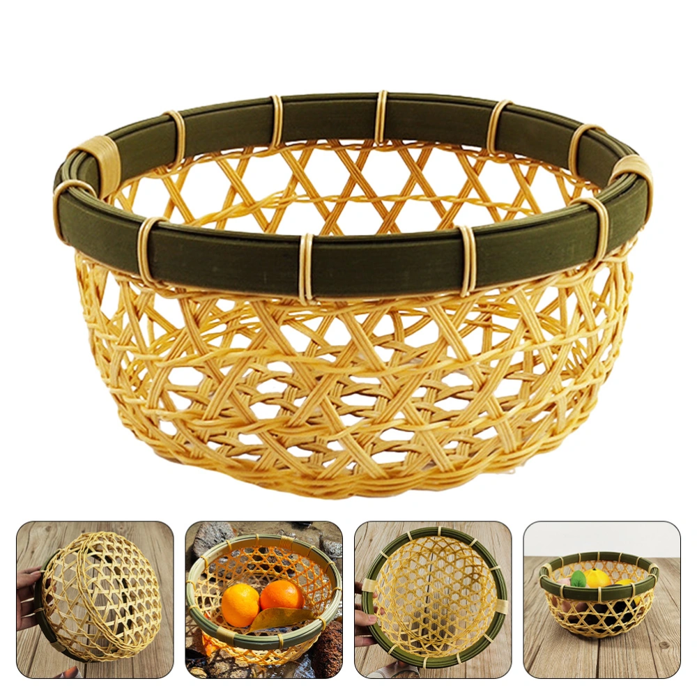 1Pc Household Woven Storage Basket Durable Handmade Fruits Vegetables Basket