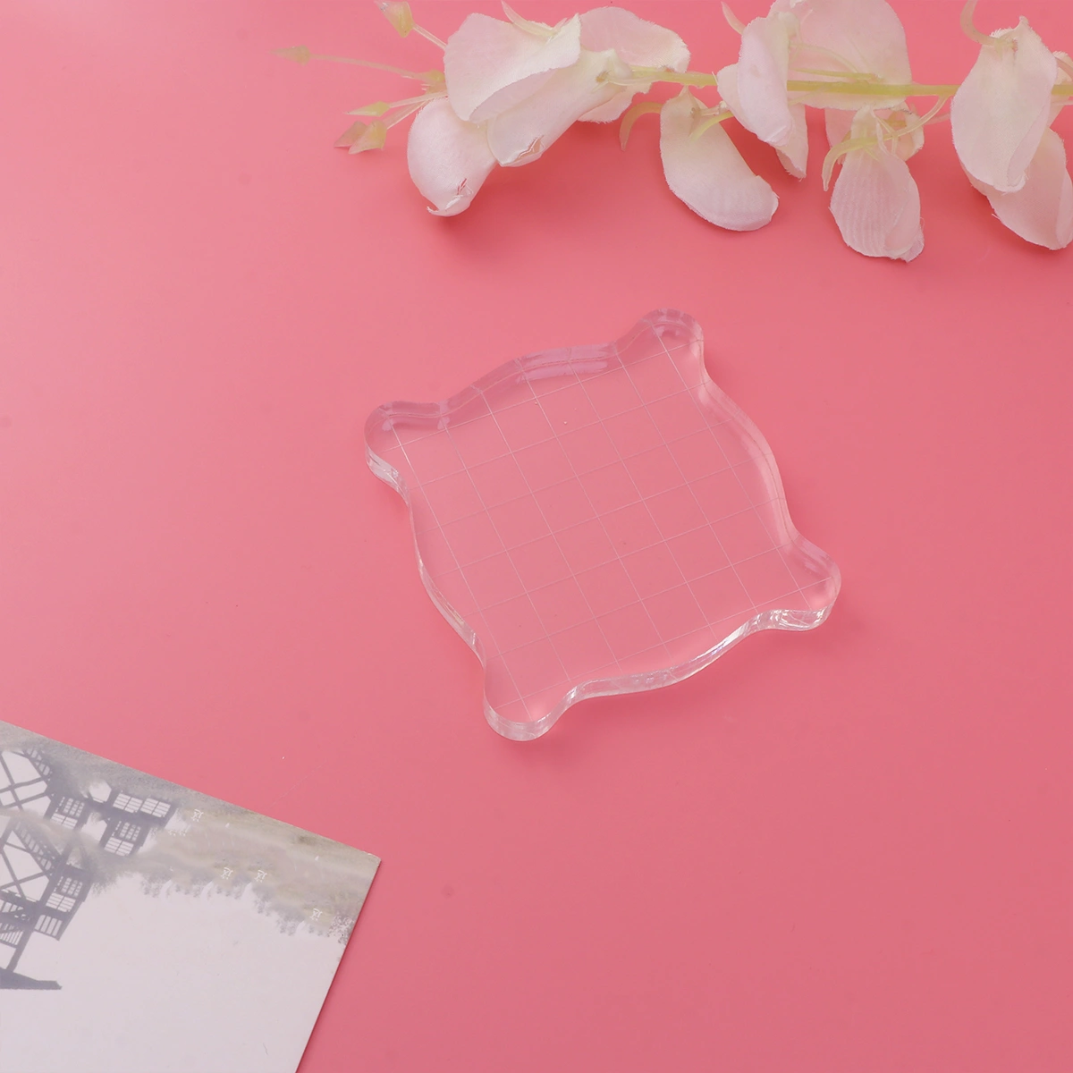 4pcs Acrylic Stamp Blcok Transparent Pad DIY Stamp Plate Plastic Pad Transparent Seal Accessories - 2.5cm + 5cm + 7.5cm + 10cm