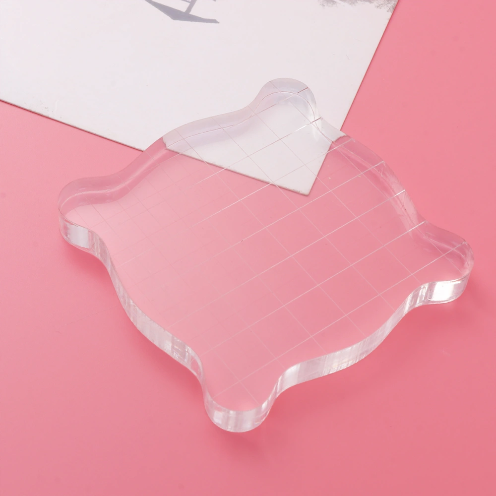 4pcs Acrylic Stamp Blcok Transparent Pad DIY Stamp Plate Plastic Pad Transparent Seal Accessories - 2.5cm + 5cm + 7.5cm + 10cm