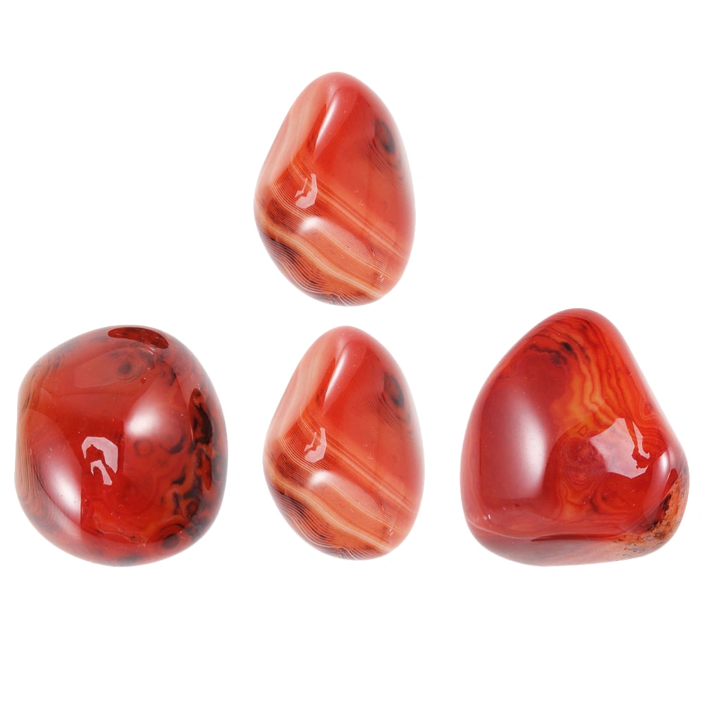 4 Pcs Tumbled Agates Natural Sardonyx Agate Home Healing Stones Agates for Decor