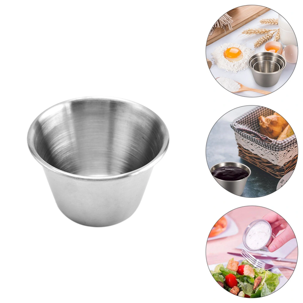 6Pcs Stainless Steel Sauce Cups Tomato Dipping Sauce Container for Home (Silver)