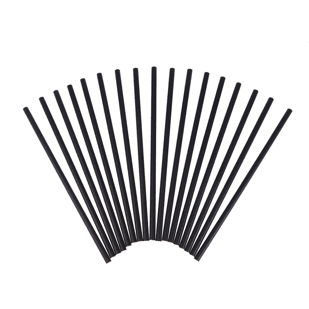 150 Pcs Degradable Solid Color Paper Straws Drinking Straws Juice Straws Party Supplies Black