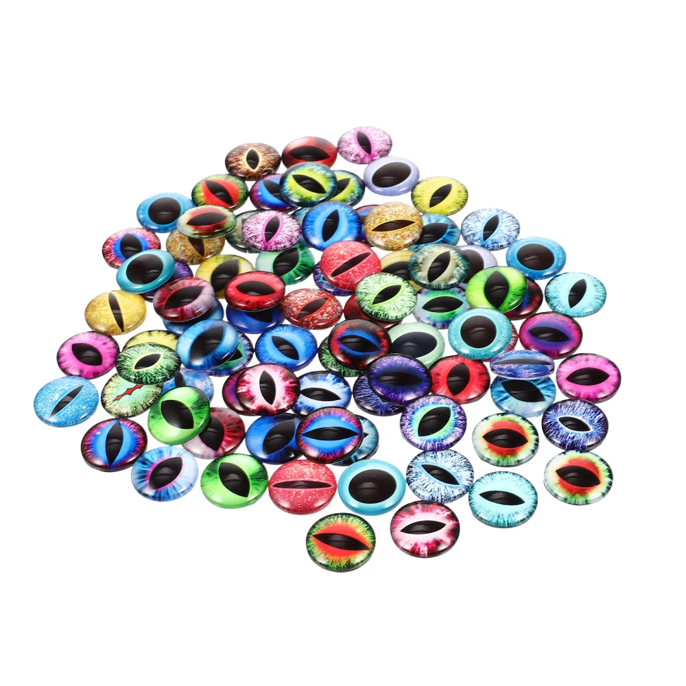 100pcs Glass Eye Round Eye Patches Ring Jewelry Making Patches Mixed Style