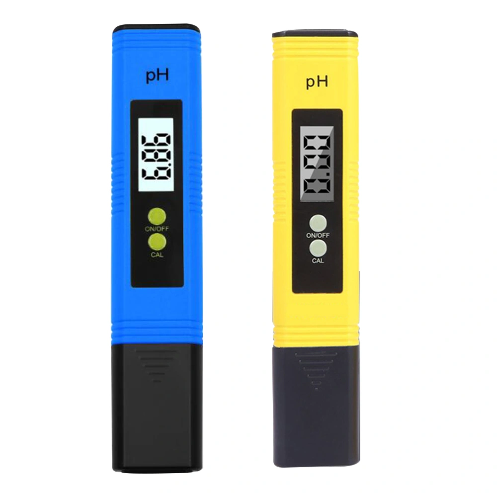 2pcs Portable Digital Pocket Pen Water Test Digital PH Meter Tester Meter for Aquarium Pool Water Laboratory (1 Yellow and 1 Blue)