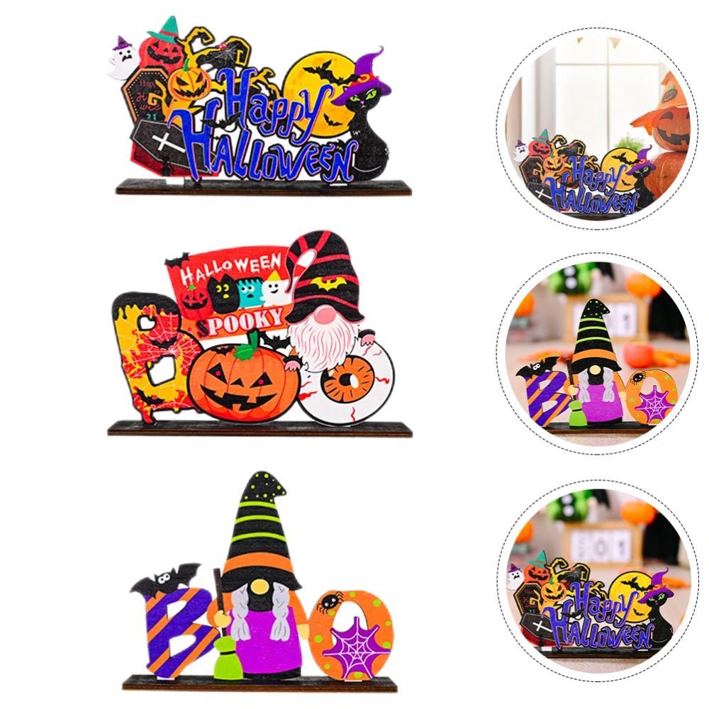 3pcs Halloween Table Centerpieces Table Signs Halloween Party Decor Favors