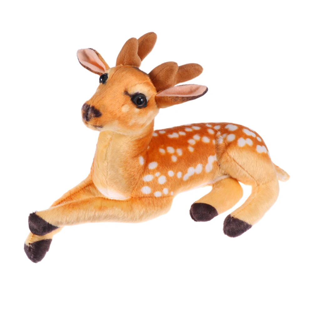 Christmas Simulation Sika Deer Short Plush Toy Cartoon Stuffed Doll Toy for Kids Children (About 40CM)