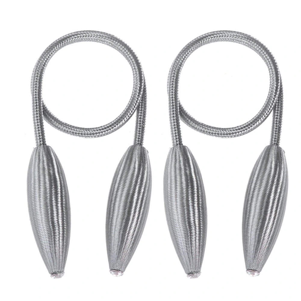 2pcs Curtain Tiebacks Drapery Tie Backs Decorative Rope Holdbacks Holder (Gray)