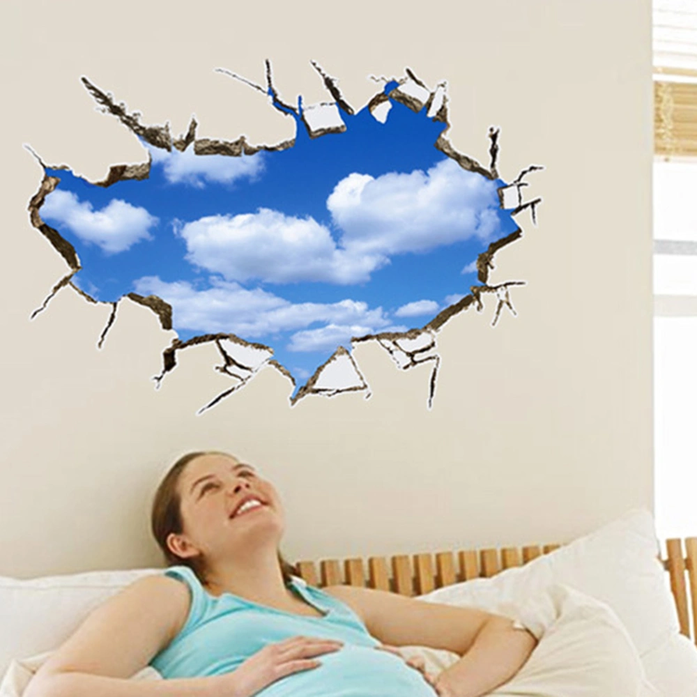 Sky and Cloud 3D Wall Stickers Removable Wall Decals Self-adhesive Wall Decor for Living Room Bedroom Bathroom