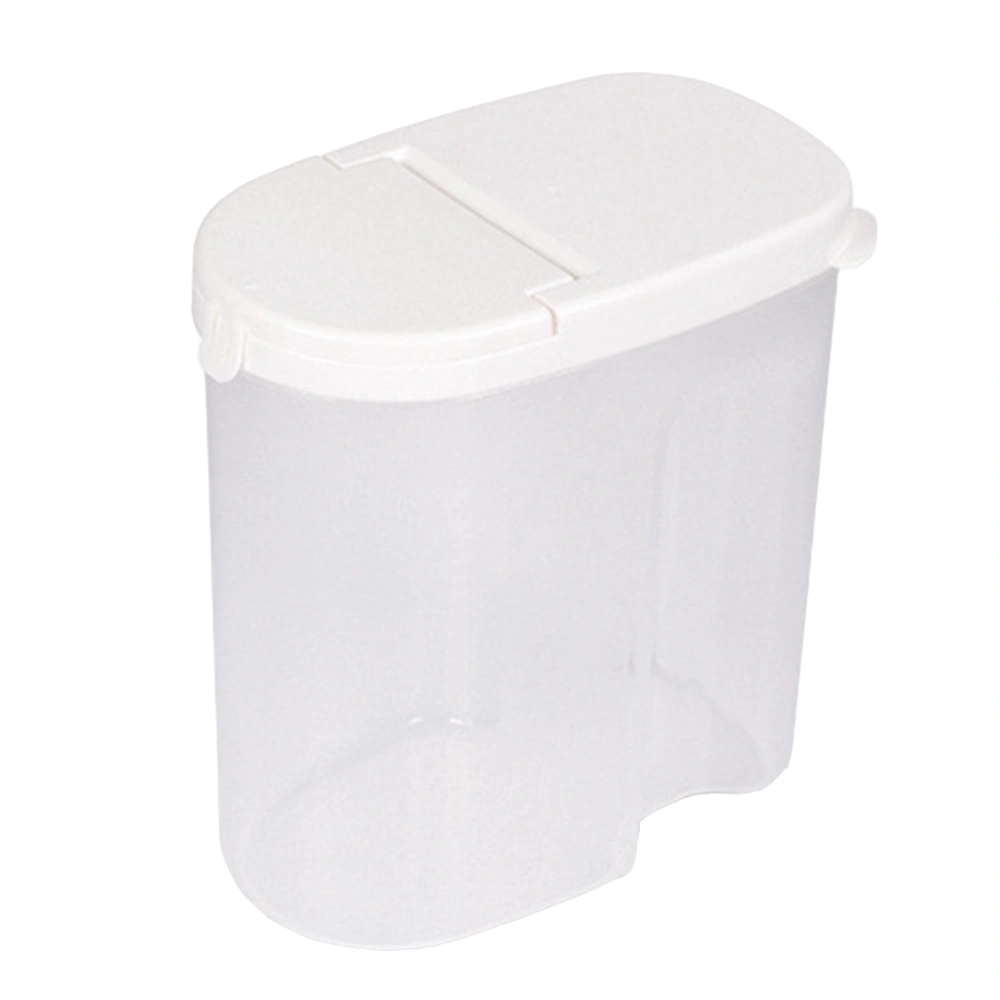 1Pc Household Storage Canister with Lid Dog Food Storage Jar Seal Caddy (White)