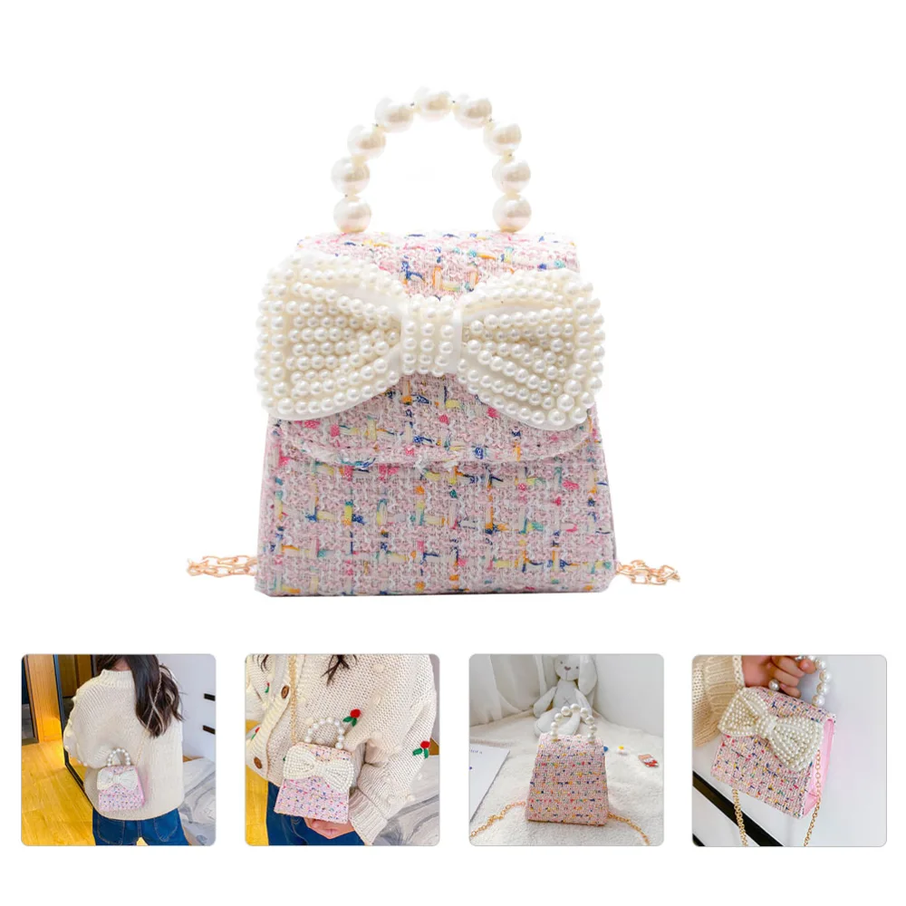 Children Single Shoulder Bag Fashion Pearl Bowknot Crossbody Bag Coin Purse