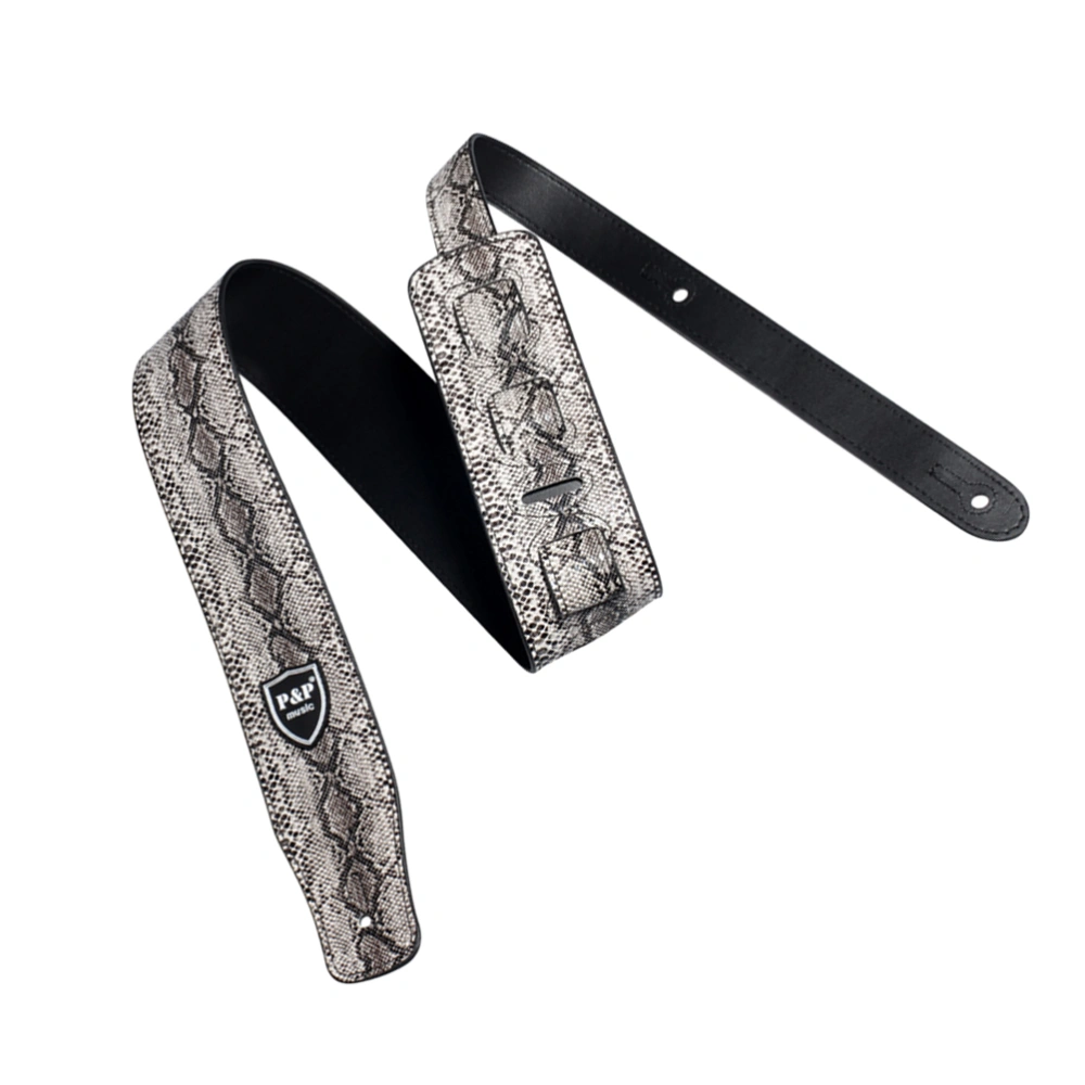 Guitar Strap Snakeskin Texture Adjustable Guitar Strap PU Leather Bass Strap for Electric Guitar