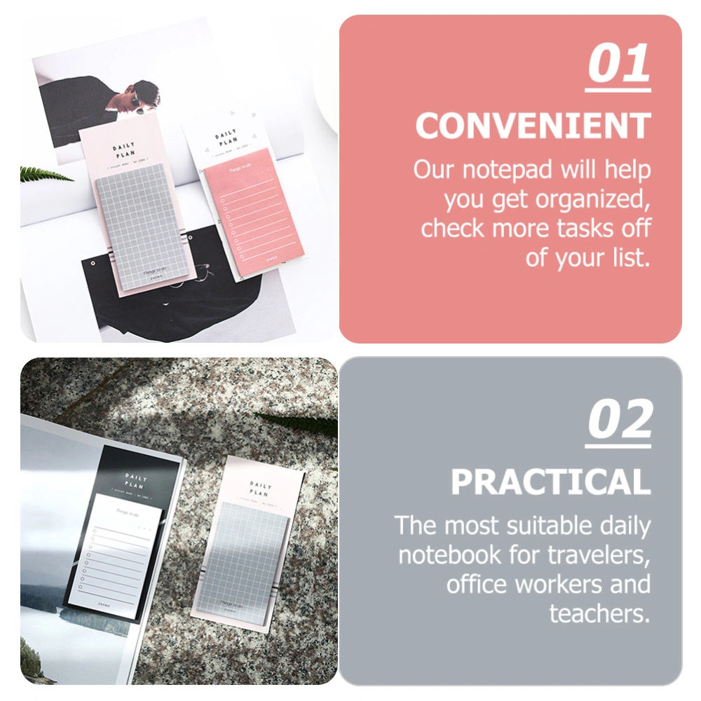 6pcs Portable Note Pads Mini Notepads Time Planning Handbooks for Office