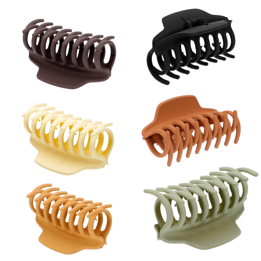 6Pcs Simple Hair Claw Clip Creative Fashion Hair Clasp Girl Hair Decor Mixed Color