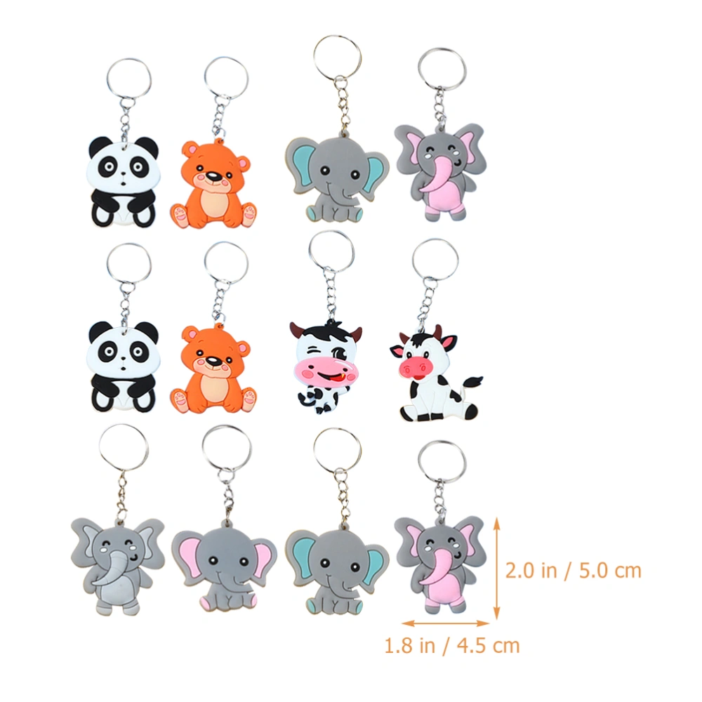 20Pcs Decorative Keychains Wear-resistant Bag Pendants Adorable Animal Keychains (Random Style)