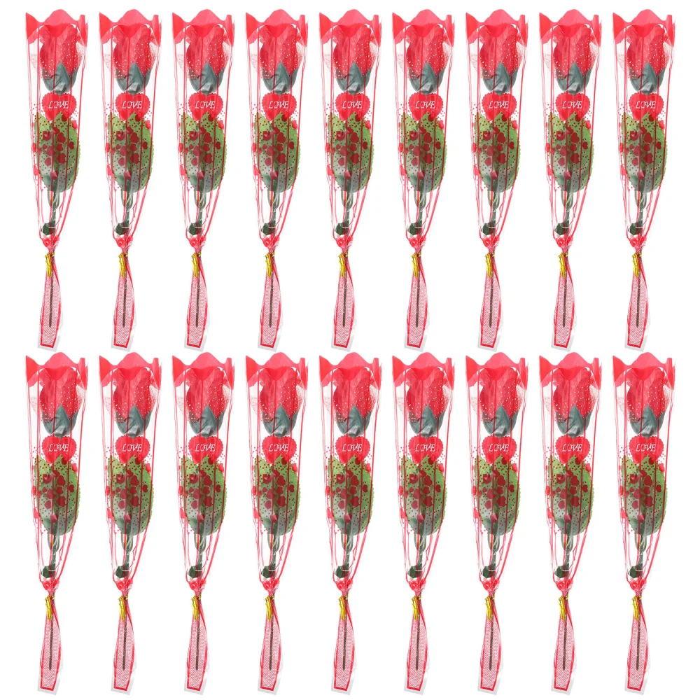 18Pcs Glowing Festival Rose Decors Delicate Fake Rose Home Flower Adorns