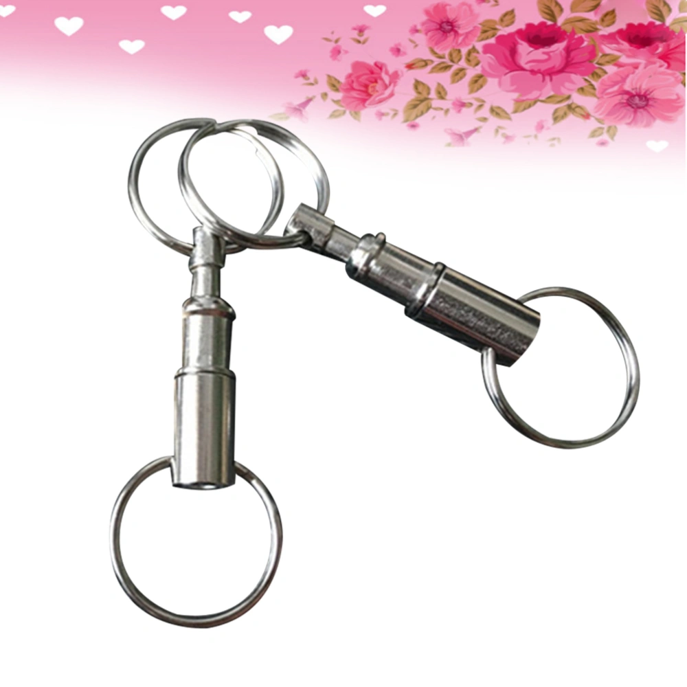 10pcs Dismountable Metal Key Rings Round Clasp Keychain DIY Keychain Accessories