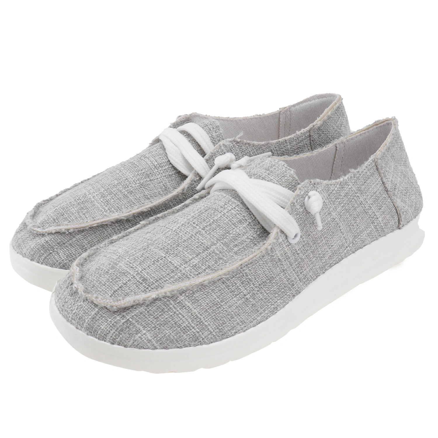 1 Pair of Fashion Shoes Slip-in Canvas Shoes Woman Running Footwear (Gray)