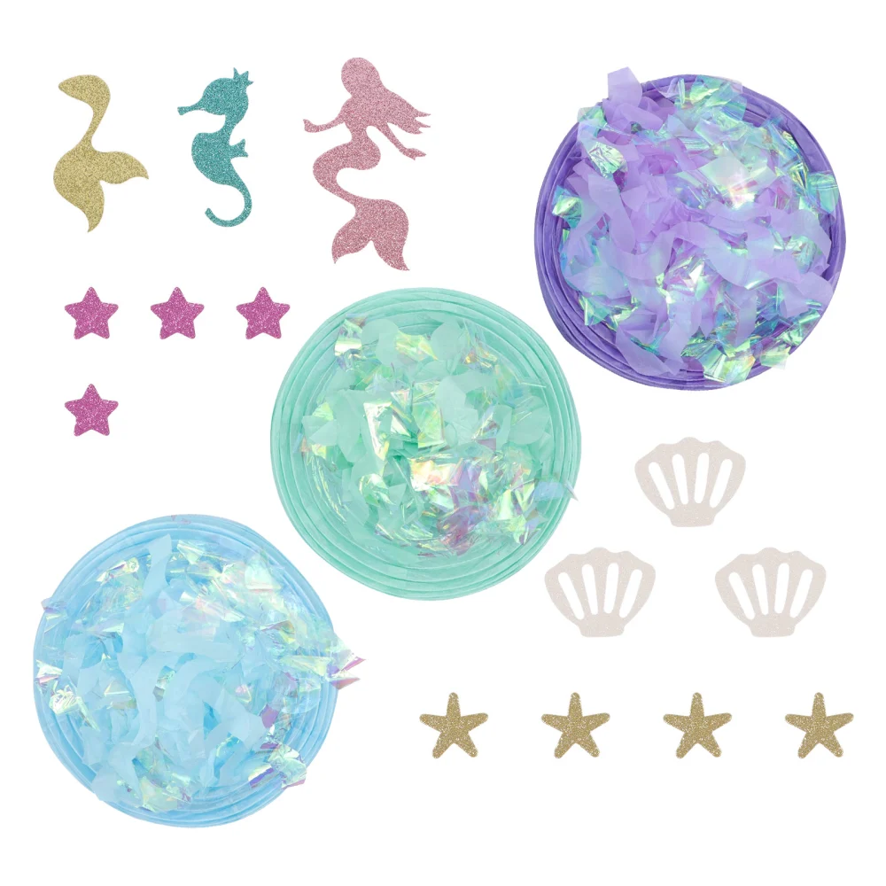 3Pcs Jellyfish Paper Lantern Mermaid Themed Party Supplies Party Hanging Lantern