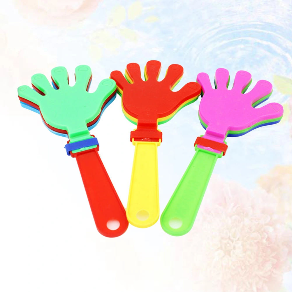 12pcs Hand Clapper Noisemakers Plastic Palm Clapping Device Clapping Hands for Gift Giving Game Accessories Party Favor Prizes and Supplies (19cm Random Color)