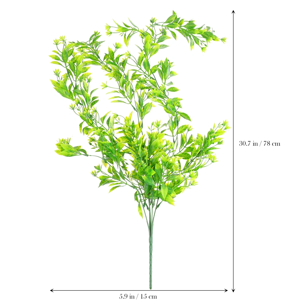 2pcs Wall Hanging Green Plant Artificial Orange Flower Vine Rattan Decor